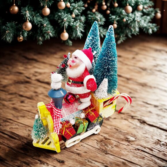 Price Reduced Vintage Christmas Assemblage – Santa Riding Toy Train - Picture 3 of 5